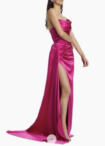 MICHAEL COSTELLO GEMINI VESTIDO DE SATÉN SIN TIRANTES TALLA EE. UU. 6 - Imagen 1 de 9
