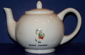 WONDERFUL NEW RAE DUNN ARTISAN COLLECTION CHRISTMAS MERRY CATMAS TEAPOT - Picture 1 of 8