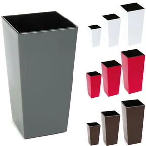 Set Blumentopf Glanz 3 Stück Kunststoff Pflanzeinsatz Quadrat 6 Farben 6 Größen - Bild 1 von 54