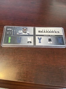2012 Playbook Russell Wilson Patch Rookie RC Booklet /49 5 Color! - Picture 1 of 3