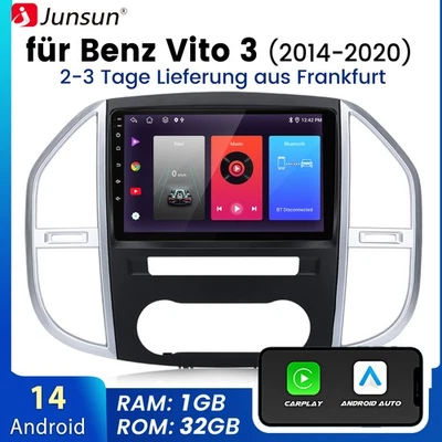 Für Mercedes Vito W447 2014-2020 1+32G Android 14 CarPlay Autoradio GPS Navi DAB - Bild 1 von 4