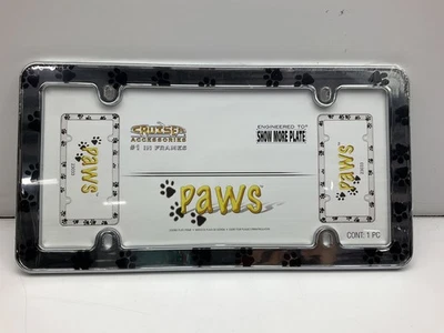 Marco de matrícula Cruiser 23033 Paws - Cromo, Blanco Foto 1 de 3