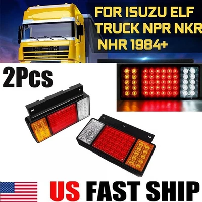 Pair 50LED Rear Tail Light For Isuzu Truck NPR NQR NRR NKR NHR 1984-up US - Image 1 of 4