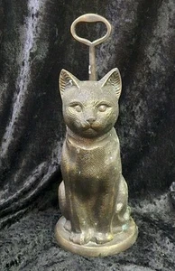 MID-CENTURY MODERN VTG SARREID Ltd Solid Brass Cat Doorstop Sculpture  - Picture 1 of 16