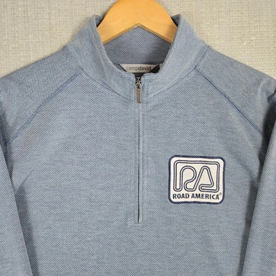 CAMP DAVID x ROAD AMERICA WISCONSIN Mens Large 1/4 Zip Sweatshirt Performance - Image 1 of 4