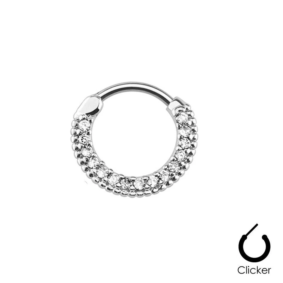 Colgador de tabique con bisagras acero latón anillo nariz Daith aro cartílago 16G Foto 1 de 1