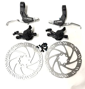 TEKTRO MD-M280 MTB Mechanical Disc Brakes Set F+R Calipers+ Levers+160mm Rotors - Picture 1 of 8