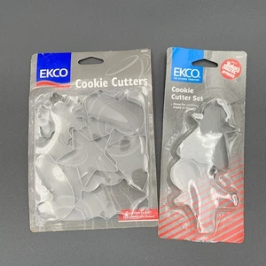 Ekco Christmas Cookie Cutters Metal Various Shapes NOS on Card 1990s VTG - Picture 1 of 8