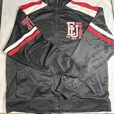 Men’s 4X Big Vintage Ecko Unltd Full Zip Jacket Black Red Track 29x31” - Image 1 of 4