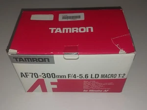 New In Box Tamron AF70-300mm F/4-5.6 LD Macro 1:2 Lens. Minolta AF Model 572DM. - Picture 1 of 22
