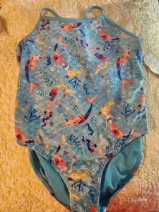 NWT Wonder Nation Girls Size XXL One-piece Mermaid Ocean Sea themed Swimsuit - Picture 1 of 3