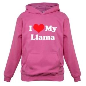 I Love My Llama - Kids Childrens Hoodie Llamas Alpaca Camelid Pet Farm Camel - Picture 1 of 6