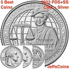 2023 P D S S S Eleanor Roosevelt American Women Quarter PDS +Clad Silver Proof 5