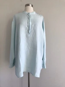 NWT $178 EILEEN FISHER 100% ORGANIC LINEN SIDE SLITS TOP SHIRT SIZE 1X - Picture 1 of 11