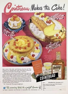 VINTAGE 1940s Print Ad ~ Cointreau Liqueur ~ Cointreau Makes the Cake! - Picture 1 of 1