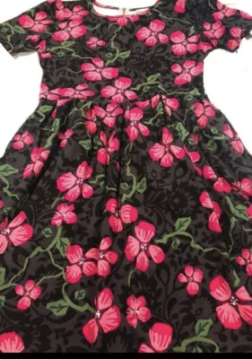 NUEVO Vestido LuLaRoe Amelia Difícil de Encontrar 🦄🌹 Bolsillos Plisados 2X/2XL 22/24 Enormes Pensamientos Peonía Foto 1 de 4