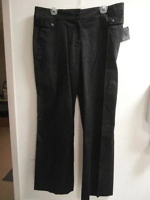APOSTROPHE ~ WOMEN'S STRETCH SATEEN SLACKS CORE BLACK SIZE 14 NWT - Image 1 of 4