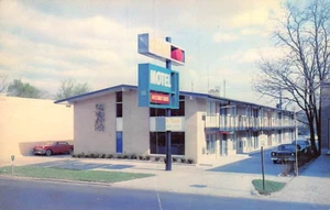 Postal MI: Village Motel, Dearborn, Michigan, años 50, sin publicar - Imagen 1 de 2