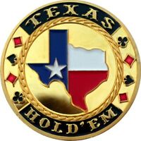 UNIQUE POKER CARD GUARD 24K VERGOLDET "Texas State"