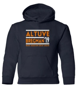 Jose Altuve Alex Bregman Houston Astros 2019 Youth Hooded Sweatshirt - Picture 1 of 2