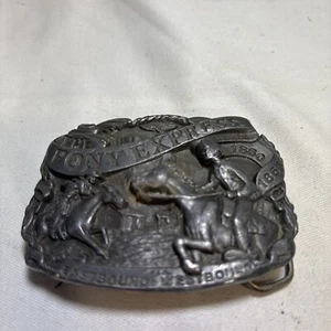 Pony Express Gürtelschnalle Sammlerstück Westernkleidung - Bild 1 von 4