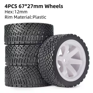 Llanta hexagonal de 4 piezas de neumáticos de goma de 67 mm para coche de radiocontrol de 1/10 rolly HPI WR8 HSP 1/14 - Imagen 1 de 10