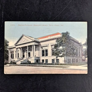 1914 DB Postcard Emeline Fairbanks Memorial Library Terre Haute, Indiana - Picture 1 of 3