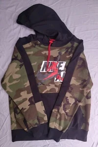 NIKE AIR JORDAN JUMPMAN CLASSICS CAMO FLEECE PULLOVER MEN'S SZ LARGE  CU2060 222 - Picture 1 of 8