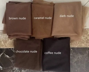 Chocolate Nude soft stretch net Illusion fabric tulle mesh,stretch tulle Coverup - Picture 1 of 4