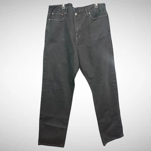 Lucky brand jeans mens 42X34 classic straight 329 black denim pants solid biker - Picture 1 of 8