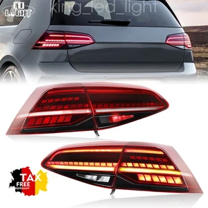 E-Prüfzeichen Für 7 VII MK7 2013-2017 LED Rückleuchten ROT Dynamischer Blinker - Bild 1 von 12
