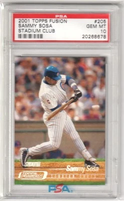 SAMMY SOSA 2001 Topps Fusion #205 Stadium Club PSA 10 GEM MINT - CUBS Pop 1 - Image 1 of 2