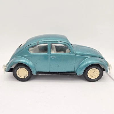 Coche vintage de metal prensado Tonka verde azulado Aqua Volkswagen Beetle Bug VW #52680 Foto 1 de 4