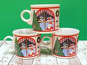 Set of 3 Epoch Twas the Night Before Christmas Coffee Cups Mugs - Korea 8100 - Picture 1 of 8