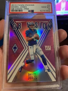 HOT  ~  Daniel Jones RC  -  2019 Panini PINK Shiny Prizm Type ROOKIE   PSA 10  . - Picture 1 of 2