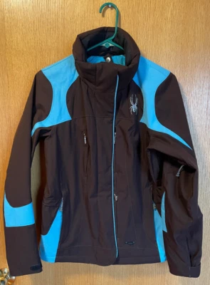 SPYDER Esquí Snowboard Chaqueta Abrigo Parka Mujer Talla 6 Pequeño Marrón/Azul Aislado Foto 1 de 4