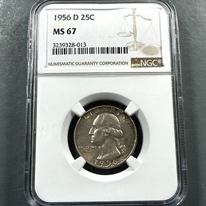 1956-D 25C Washington Quarter, NGC MS67 (75941) - Picture 1 of 2