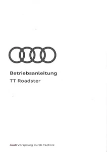 AUDi  TT Roadster 3 Betriebsanleitung 2017 2018 Bedienungsanleitung Handbuch BA - Bild 1 von 1