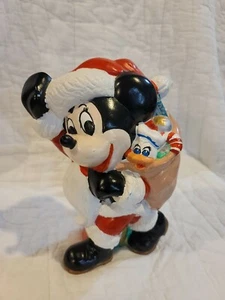 Vtg 70's Santa.Mickey Mouse.Disney.Ceramic Tabletop FuN! Hand painted collectors - Picture 1 of 12