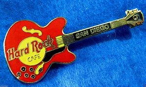SAN DIEGO RED CHUCK BERRY GIBSON GUITAR 3LC HRC LOGOS Hard Rock Cafe PIN - Picture 1 of 1