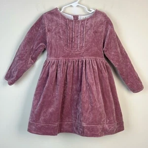 Olive Juice Pink Crushed Velvet Long Sleeve Dress, 5 - Picture 1 of 6