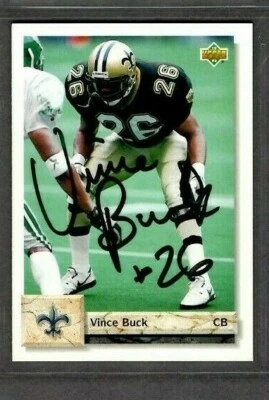 1992 Upper Deck Football Card #552 Vince Buck Saints Signed Autograph - Image 1 of 2