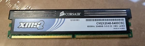 Corsair XMS2 CM2X2048-6400C5 4 GB (2 x 2GB) PC2-6400 DDR2-800 800MHZ RAM Memory - Picture 1 of 1