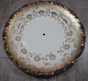 Eberthal Bavaria Brown & Gold Replacement Plate For Tiered Serving Tray Germany - Picture 1 of 2