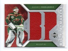 2005-06 UPPER DECK MANNY FERNANDEZ DUAL GAME JERSEY 45/50  MINNESOTA WILD
