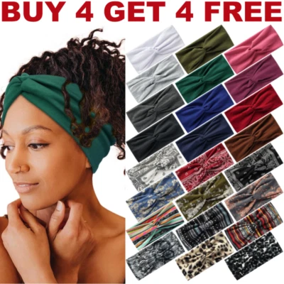 Women Girl Soft Turban Twist Headband Head Wrap Twisted Knotted Knot Hair Band - Image 1 of 4