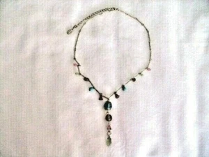 Cookie Lee Gold Tone Chain With Multi Color Glass & Acrylic Beads 16" + 3" Ext. - Picture 1 of 5