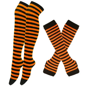 Knee High Socks Set Warm Knee Socks Long Socks Striped Arm Sleeve Stocking Youth - Picture 1 of 21