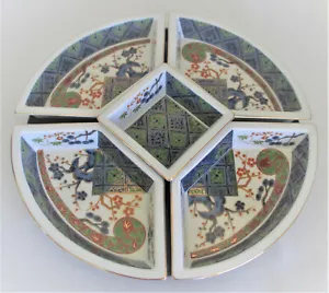 Patten de brocado vintage Imari Lazy Susan Kutani para Bloomingdales Japón 15 pulgadas D - Imagen 1 de 12