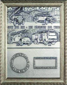 Rahmen Relief Auszeichnung Ehrung Feuerwehr 24x30 cm - mit Wunsch-Gravur - Bild 1 von 3
